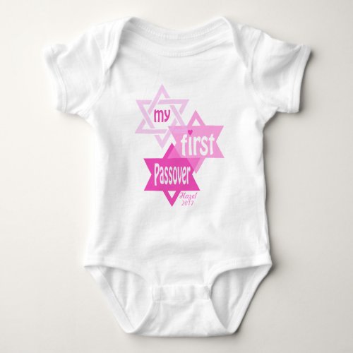 Baby Girl My First Passover Bodysuit Pink