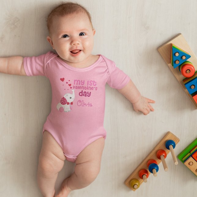 Baby Girl My First Valentine's Day Custom Baby Bodysuit (Creator Uploaded)