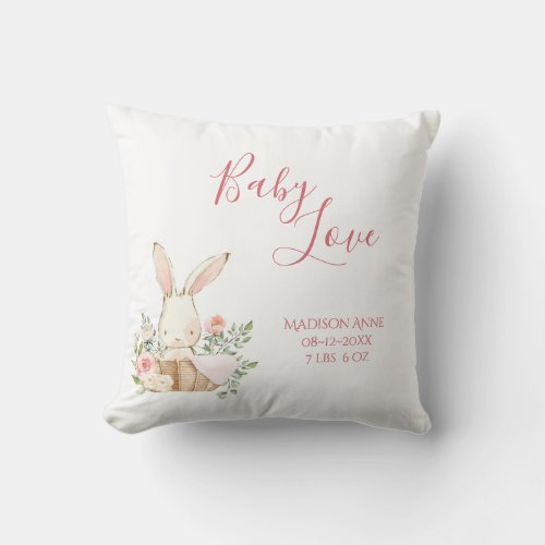 Baby Girl Name Script Baby Love Keepsake Throw Pil Throw Pillow