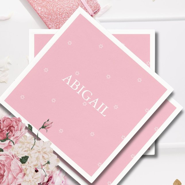 Baby Girl Naming Ceremony Hebrew Jewish Napkins (Creator Uploaded)