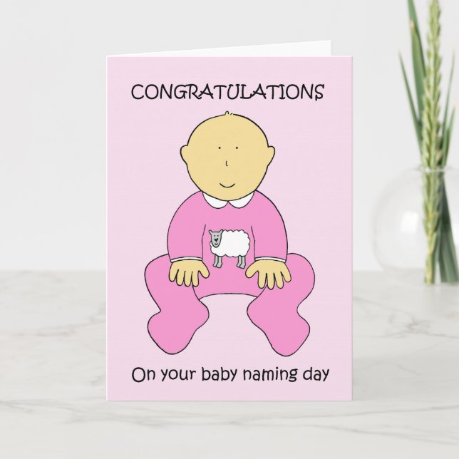 Baby Girl Naming Day Congratulations. Card (Front)
