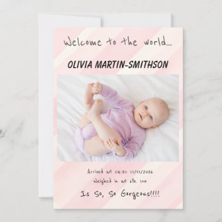 Baby Girl New Arrival Announcement