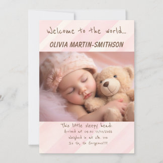 Baby Girl New Arrival Announcement