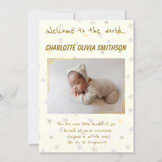 Baby Girl New Arrival Announcement