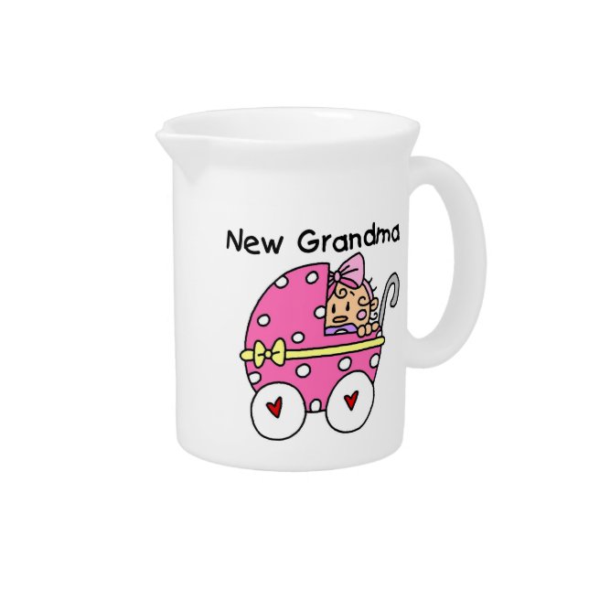 Baby Girl New Grandma Gifts Beverage Pitcher (Right)