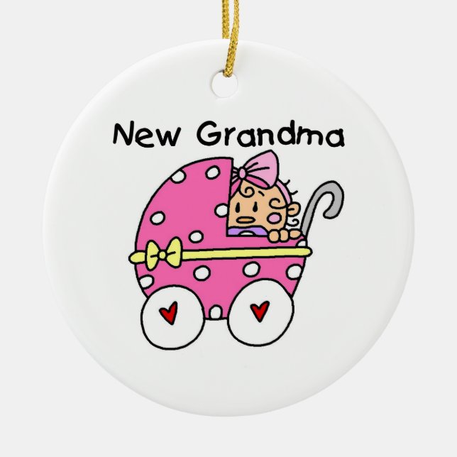 Baby Girl New Grandma Gifts Ceramic Ornament (Front)
