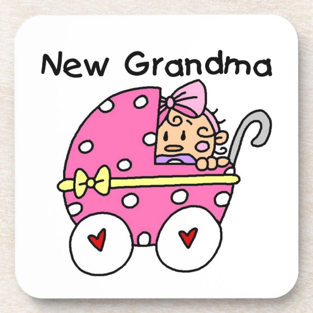 Baby Girl New Grandma Gifts Drink Coaster (Front)
