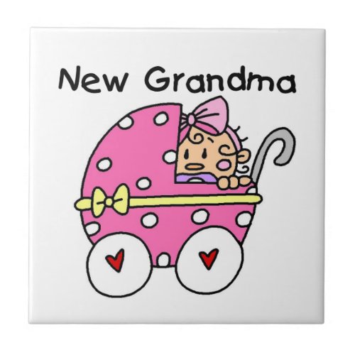 Baby Girl New Grandma Gifts Tile