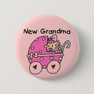 Baby Girl New Grandma T-shirts and Gifts Button