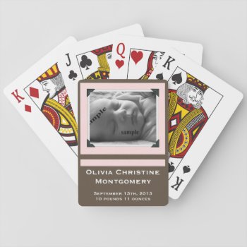 Baby Girl Newborn Birth Announcement Photo Playing Cards by CountryCorner at Zazzle