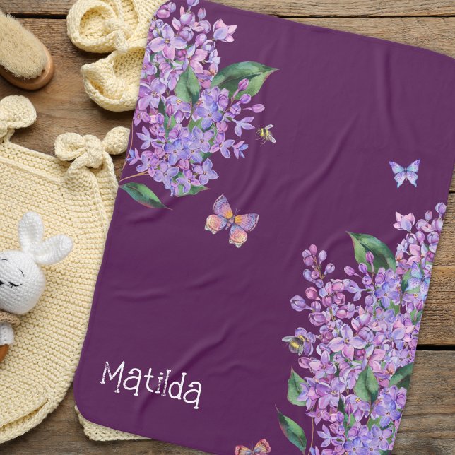 Baby Girl Newborn Cute Butterfly Floral Flowers Baby Blanket (Creator Uploaded)