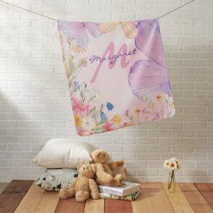 Baby Girl Newborn Cute Butterfly Floral Flowers Baby Blanket