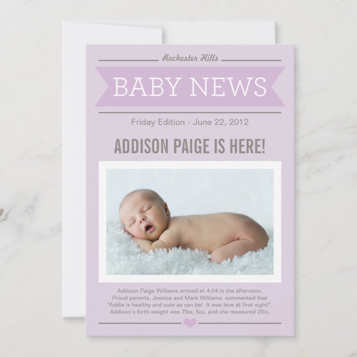 baby announcement newspaper