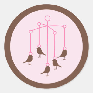 Baby Girl Nursery Classic Round Sticker