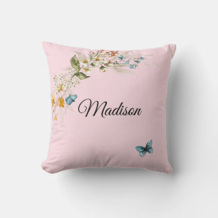 Baby Girl Nursery Decor 16x16 Light Pink Throw Pillow