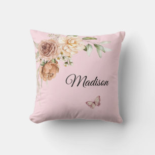 Baby Girl Nursery Decor 16x16 Light Pink Throw Pillow