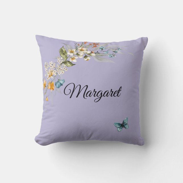 Baby Girl Nursery Decor 16x16 Pearl Color Throw Pillow (Front)
