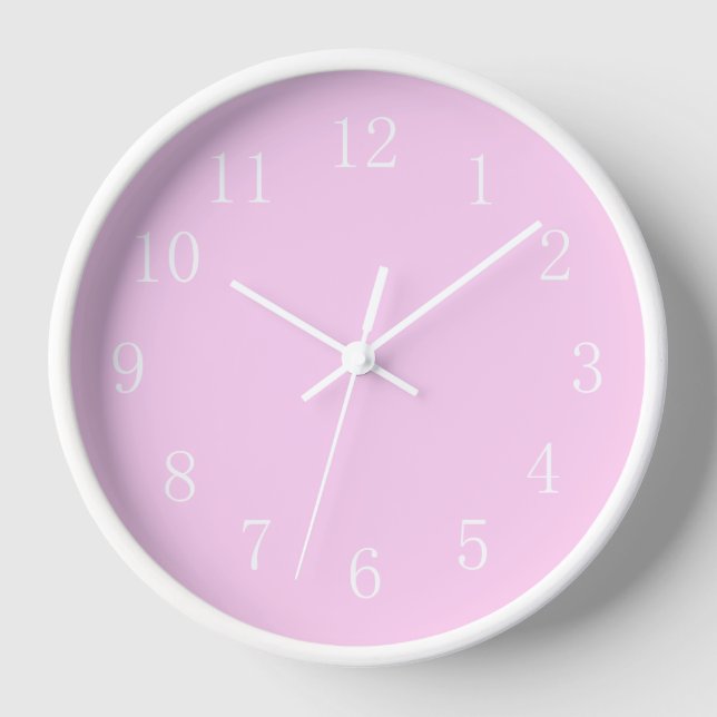 Baby Girl Nursery Pink with White Trim Wall  Clock (Front)