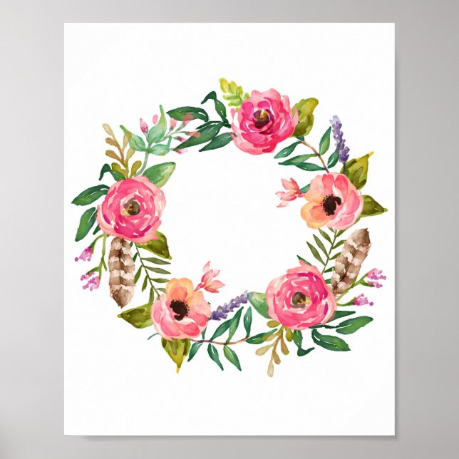 Baby girl nursery wall art, Botanical wall decor (Front)