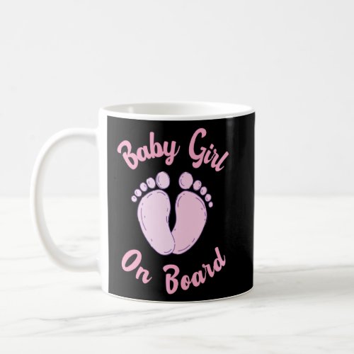 Baby Girl On Board Announcement And Gender Reveal  Coffee Mug