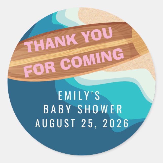 Baby Girl On Board Thank You Sticker (Front)