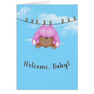 Baby Girl on Clothesline Cards