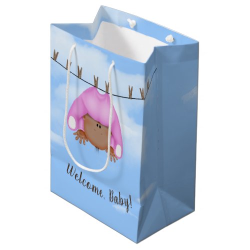 Baby Girl on Clothesline Medium Gift Bag