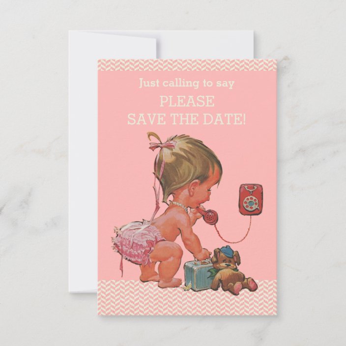 save the date baby shower girl