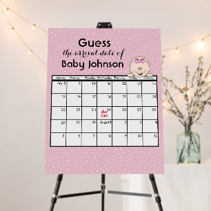 Baby Girl On Pink Polka Dots Foam Board