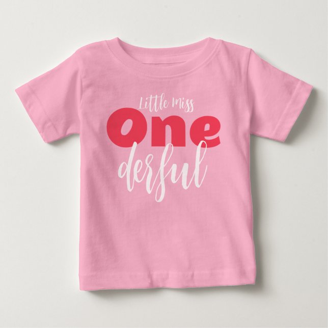 Baby girl one year berry pink T-Shirt (Front)
