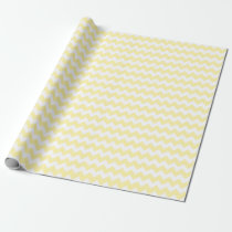 Baby Girl or Boy Yellow and White Zigzag Chevrons Wrapping Paper