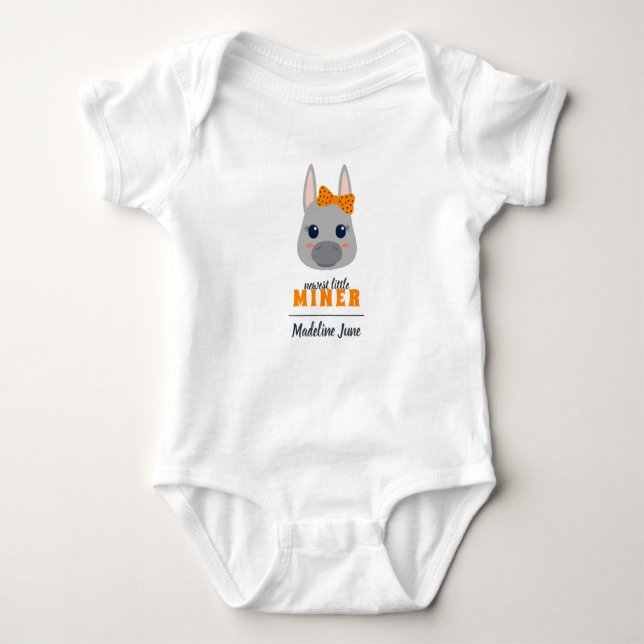 Baby Girl Orange Donkey Bodysuit (Front)