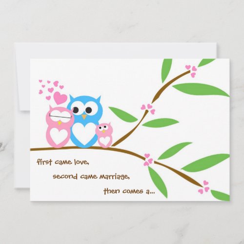 Baby Girl Owl Baby Shower Invitation