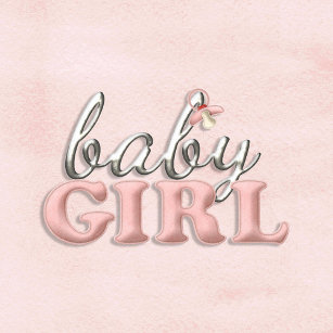 Baby Girl Pacifier Typography Table or Cake Topper Cutout
