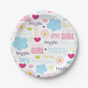 Baby Girl Paper Plates