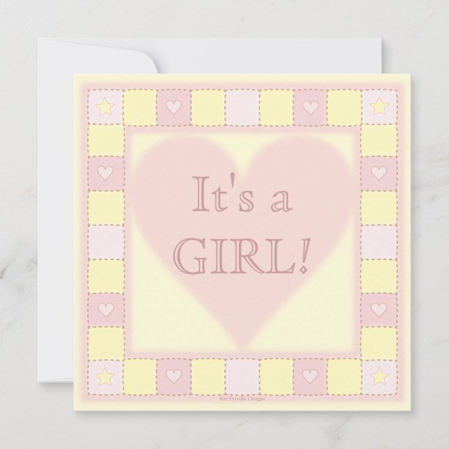 Baby Girl Patchwork Quilt Baby Shower Invitation (Front)