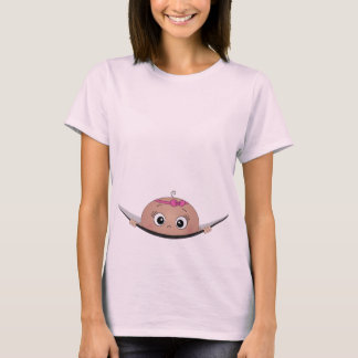Baby girl peeking out T-Shirt
