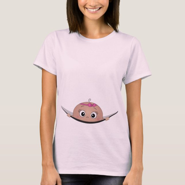 Baby girl peeking out T-Shirt (Front)