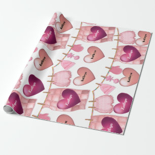 Baby Girl Personalized Wrapping Paper