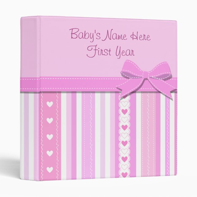 Baby Girl Photo Album 3 Ring Binder (Front/Spine)