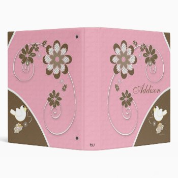 Baby Girl Photo Album In Pink And Brown Binder by mybabybundles at Zazzle