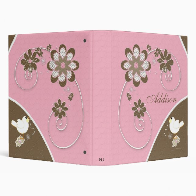 Baby Girl Photo Album in Pink and Brown Binder (Background)