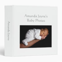 Baby Girl photo album white custom photo binder