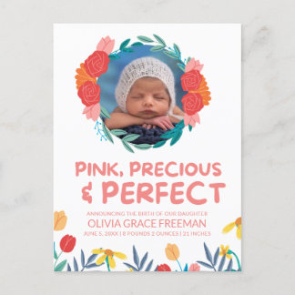 Baby Girl Photo Birth Announcement