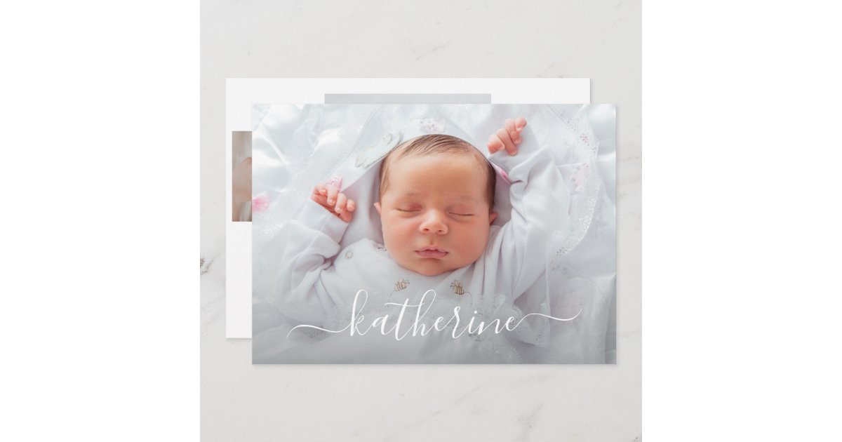 Baby Girl Photo Collage Birth Announcements | Zazzle