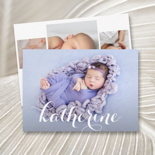 Baby Girl Photo Collage Birth Announcements