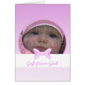 Baby girl Photo Gift from God Pink bow Bible verse (Front)