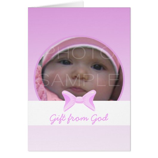 Baby girl Photo Gift from God Pink bow Bible verse (Front)