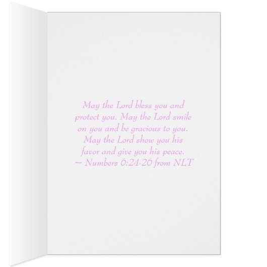 Baby girl Photo Gift from God Pink bow Bible verse (Inside (Right))
