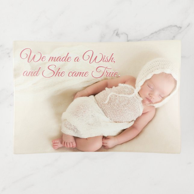 Baby Girl Photo Keepsake Baby Trinket Tray (Front)